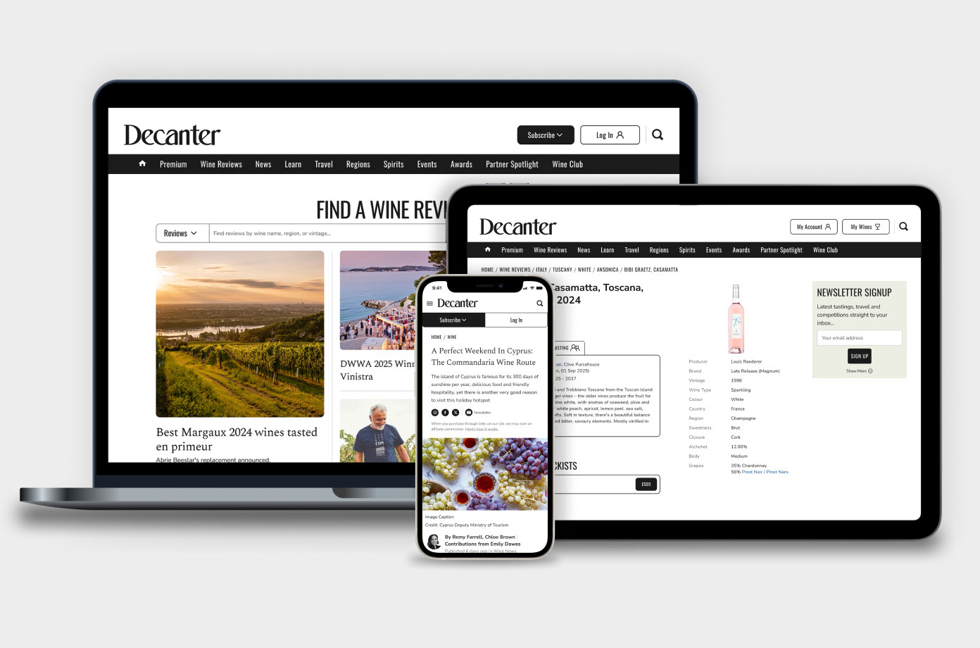 Цифровые устройства с приложением Decanter Premium